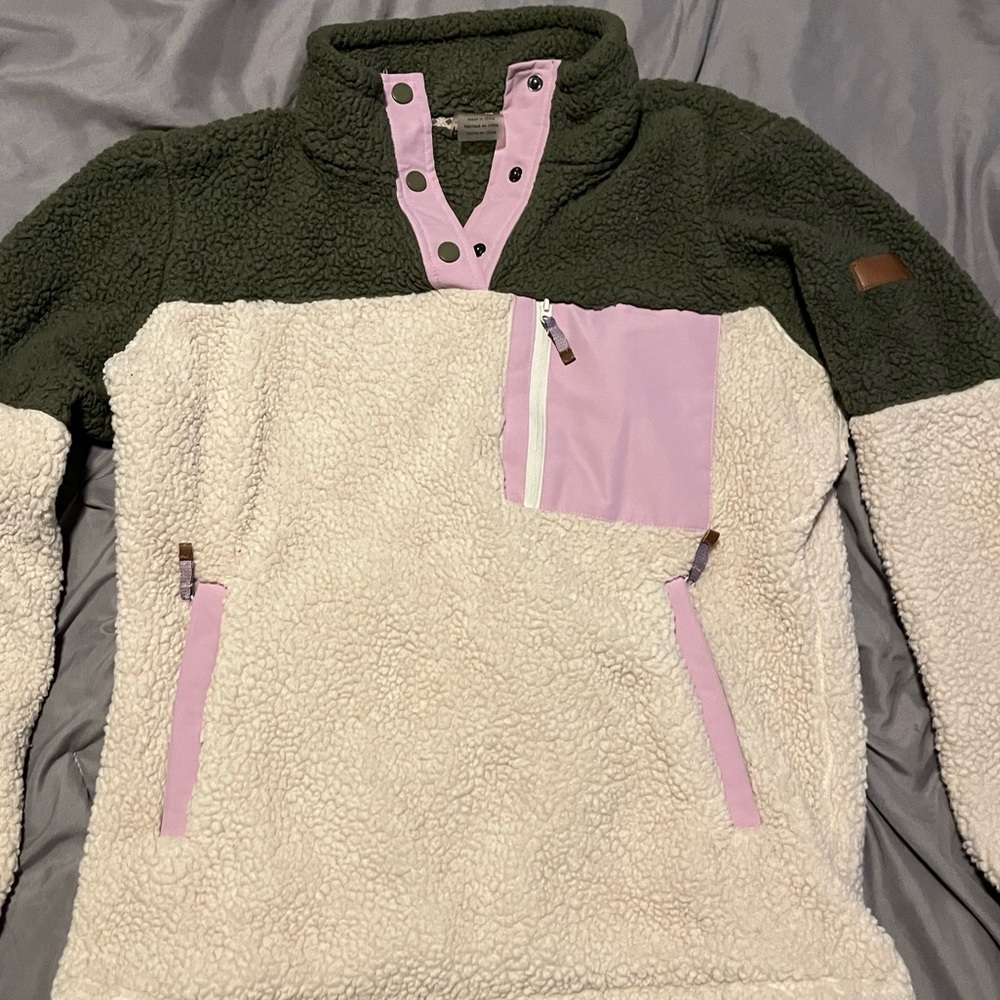 ROXY Quarter Button Sherpa